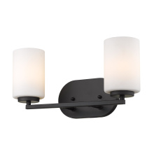 Golden 2243-BA2 BLK-OP - Golden Lighting Manhattan 2-light Vanity in Matte Black